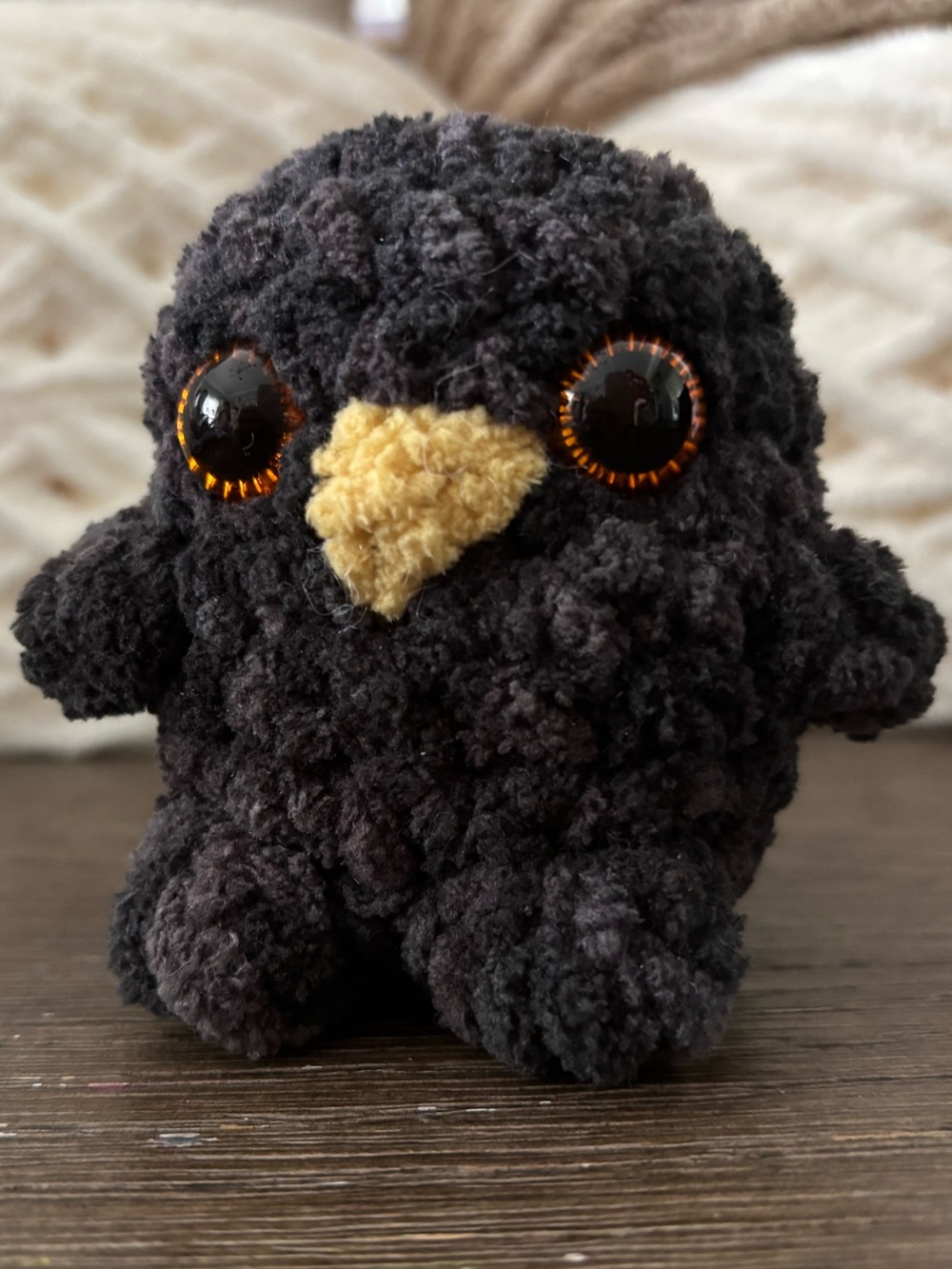 Crochet Mini Raven Plush handmade